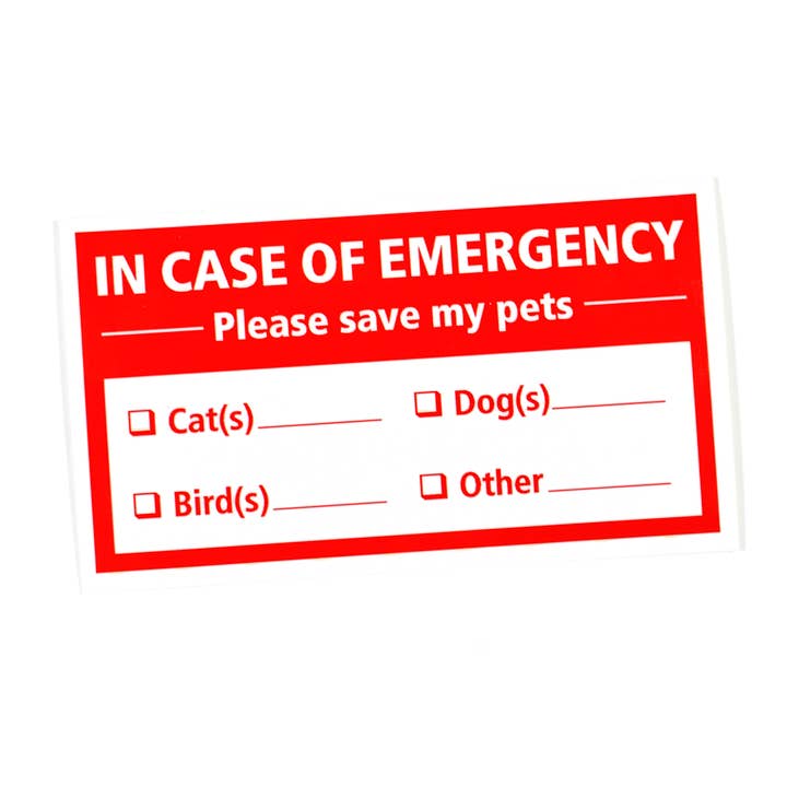 Pet Emergency Sticker - In Case of Emergency for wholesale by Kitties and Cabernet
