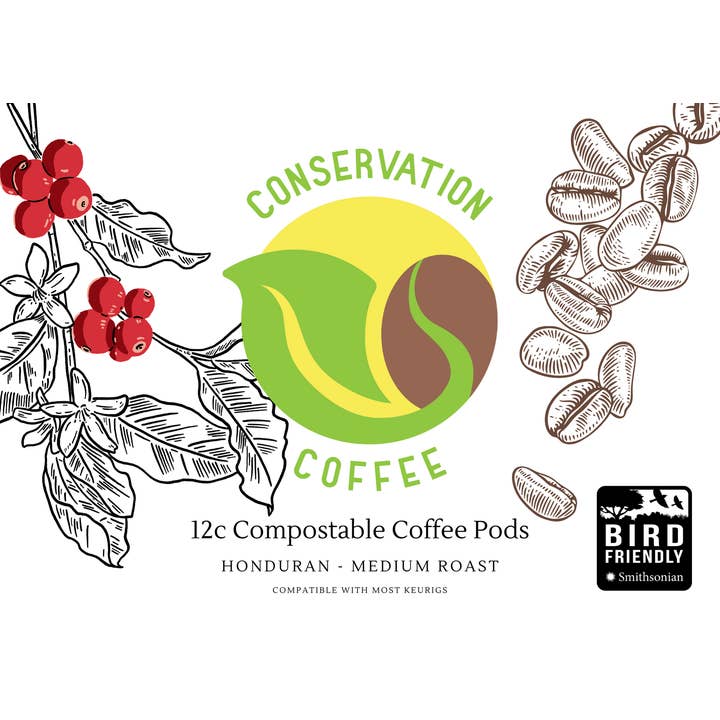Conservation Coffee - Wholesale Ground Coffee - 12 Count Compostable K-Cups