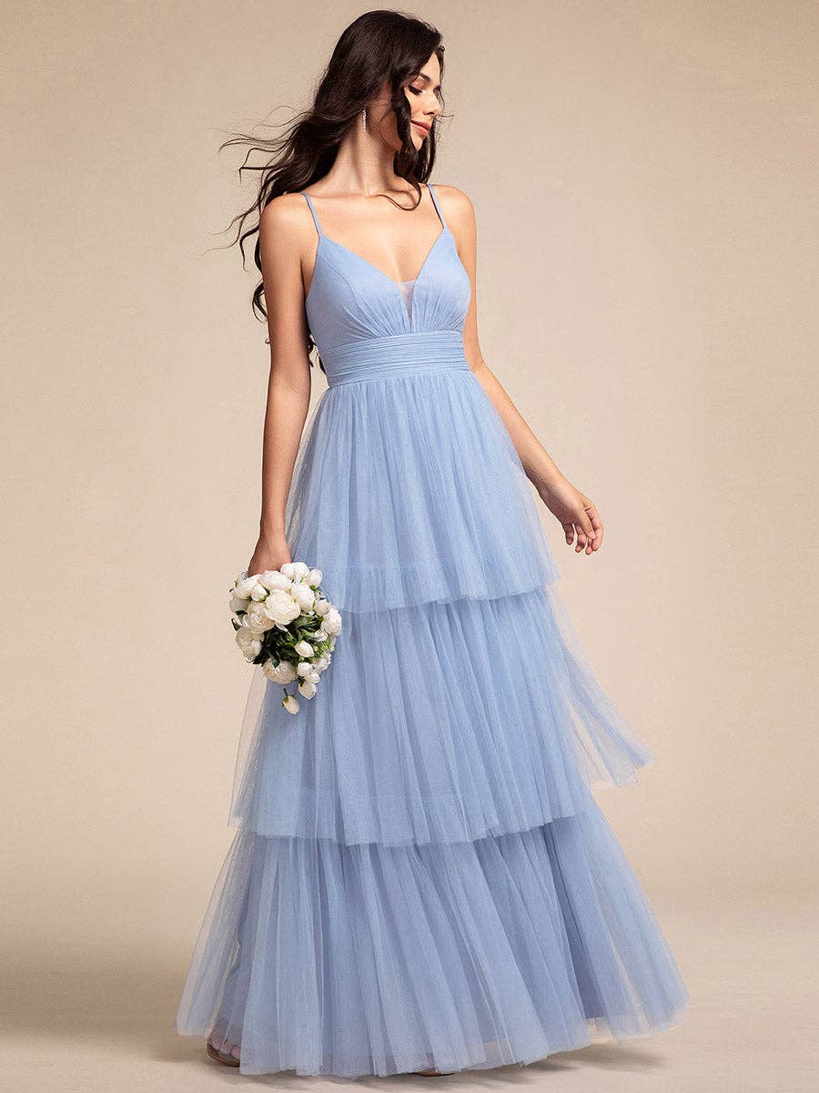 Ever-Pretty - Wholesale Dress - Women's - Romantic See-Through Cake pleated Bridesmaid Dresses5