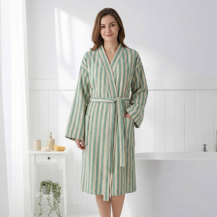 Bathrobe Turkish Cotton Light-Weight Summer Kimono Robe for wholesale by Kikoya