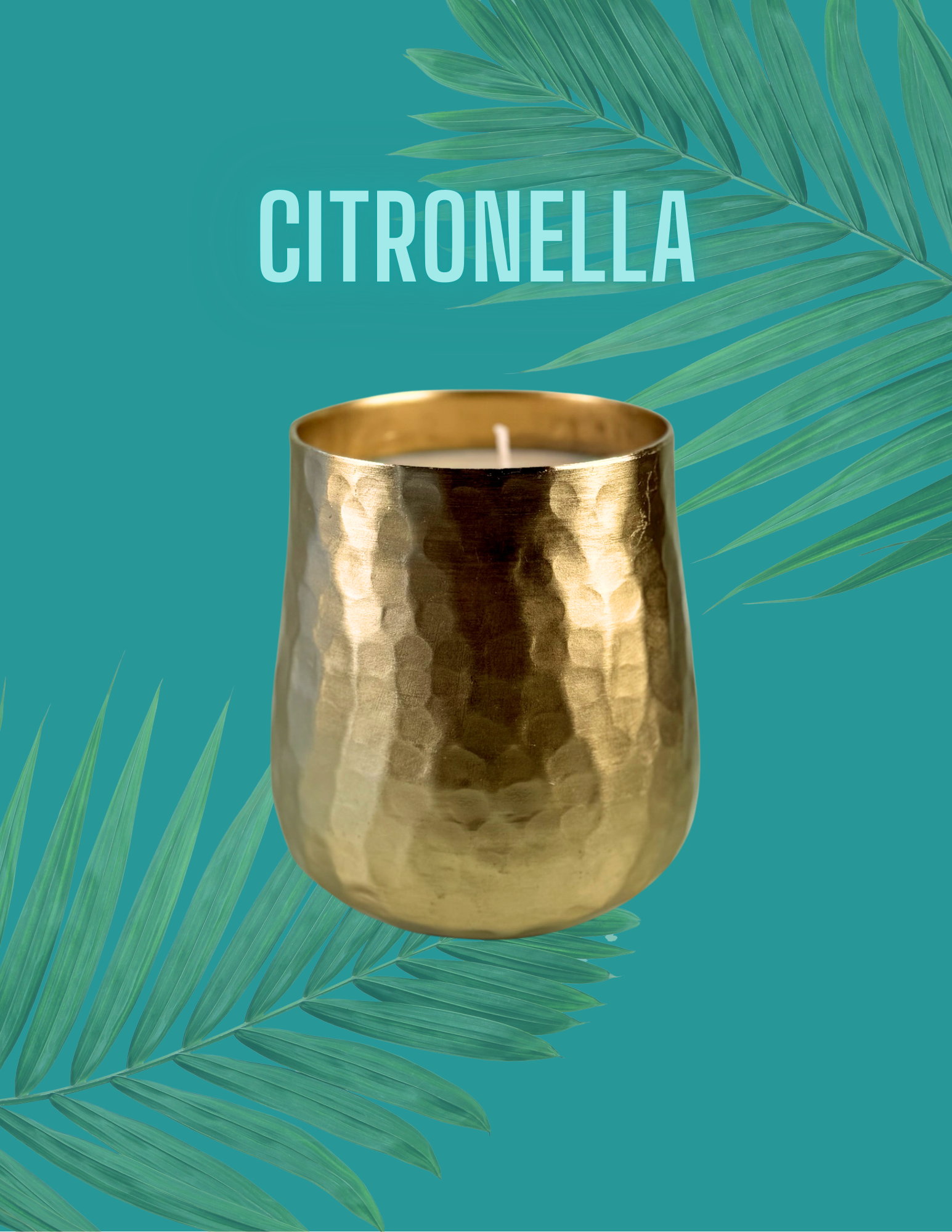 Unplug Soy Candles - Wholesale Jar/Filled Candle - Citronella Gold Hammered Soy Candle0