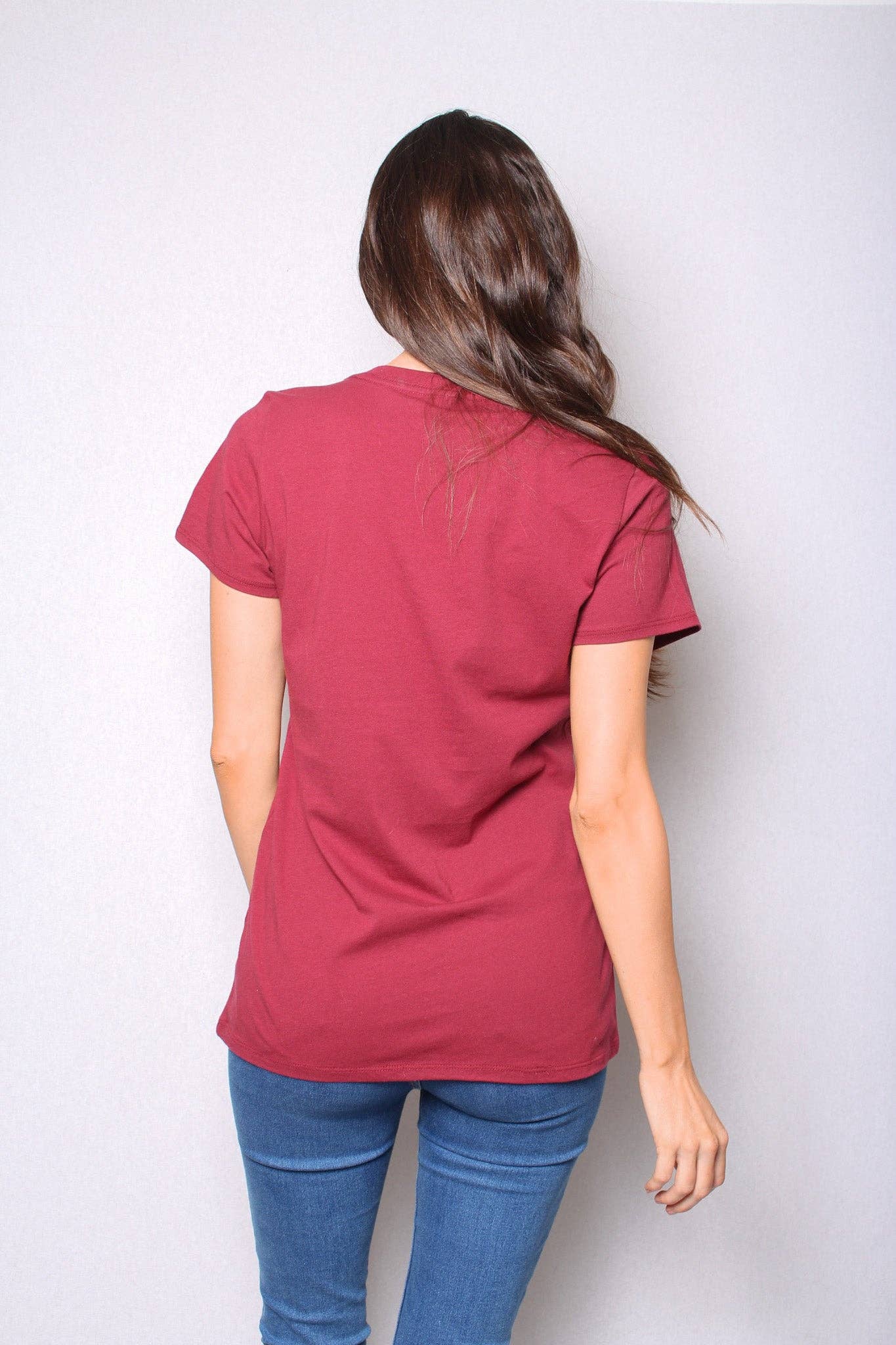 Good Stuff Apparel - Wholesale T-Shirt - Women's - Women's V Neck Short Sleeve T-Shirt3