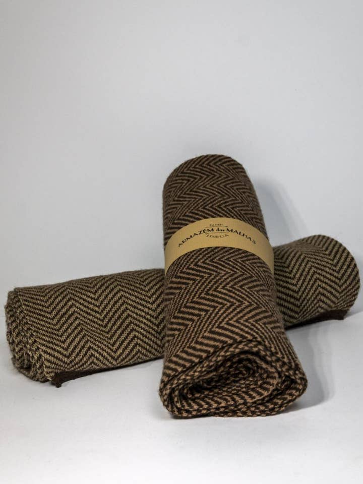 Bufanda en forma de espiga - Marrón para venta al por mayor de ARMAZÉM DAS MALHAS