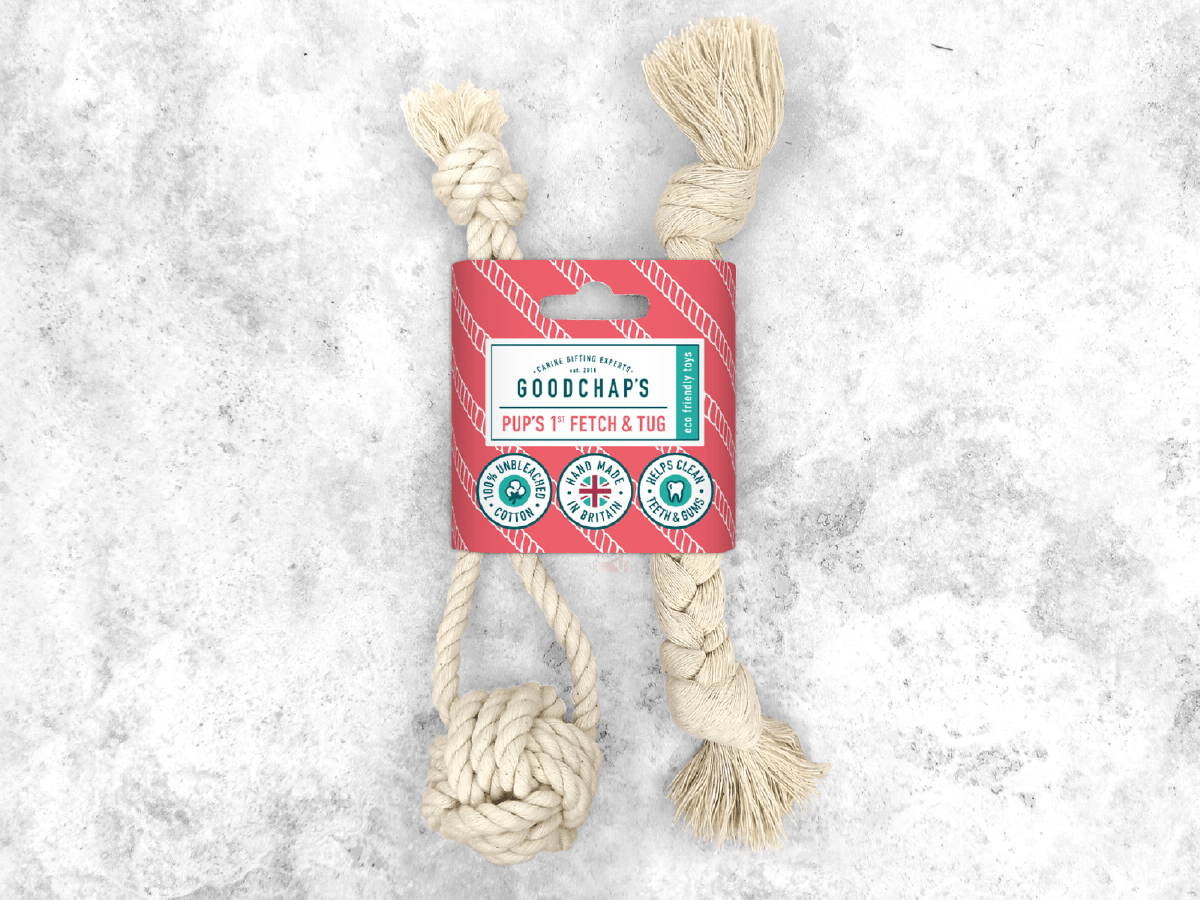 Goodchap's – Engroshandel Tovlegetøj - Hund – Goodchap's første apport- og tovtræksleg til hvalpe | Naturligt bomuldslegetøj til hunde7