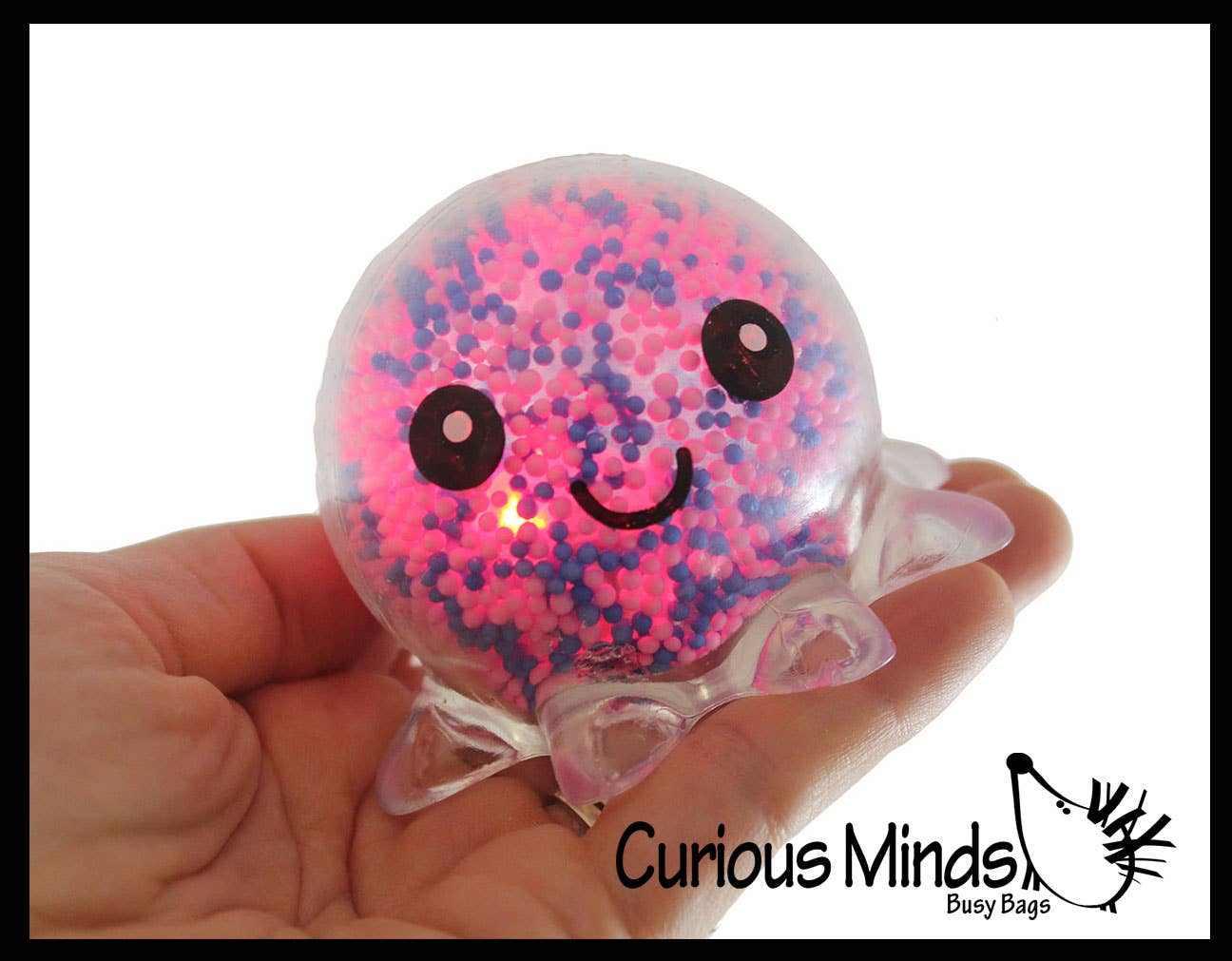 Curious Minds Toys – wholesale Fidget Toy - Barn – 1 Light Up Octopus - Luft och frigolit Bead Filled Squeeze9