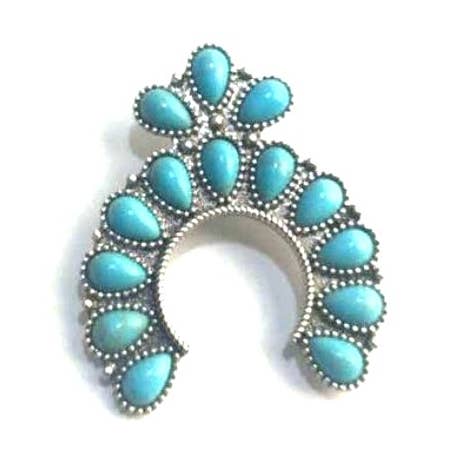 WESTERN MINI SQUASH BLOSSOM TURQUOISE HAT PIN for wholesale by Snowing West