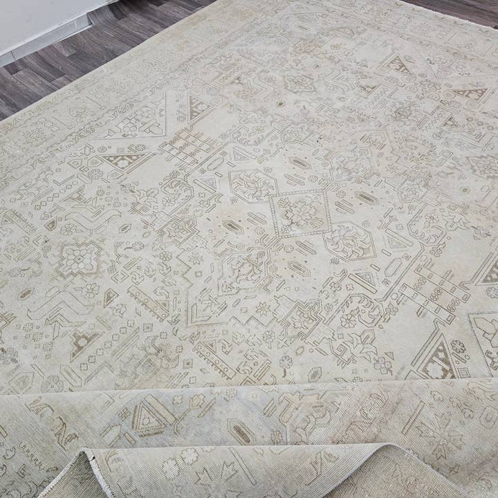 9x12 Vintage Oushak Tapijt: Handgeknoopt Verweerd Wol Vloerkleed voor wholesale door MesopotamiaRugs