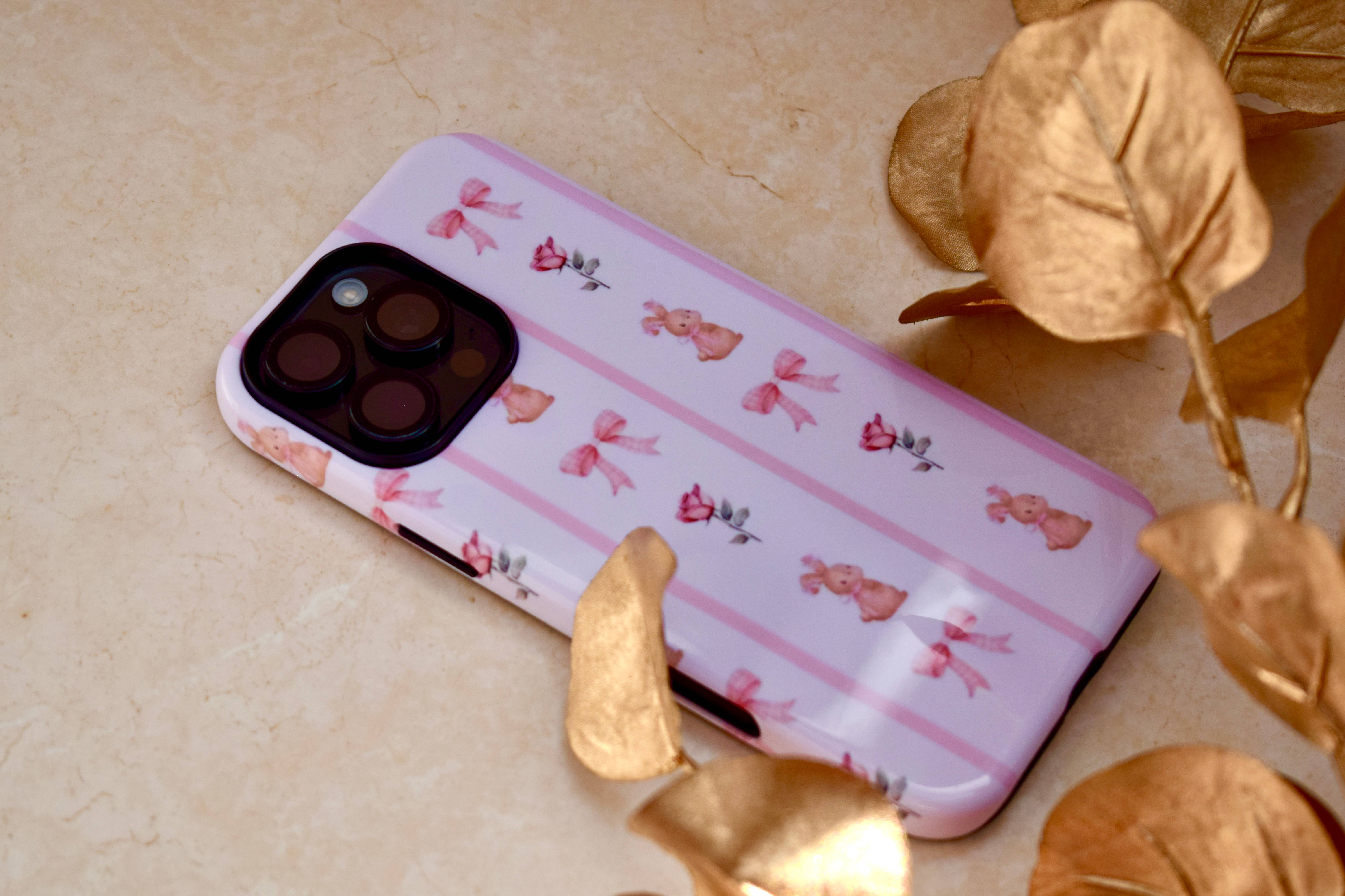 the cute cloud - Vendita all'ingrosso Custodia per cellulare - Donna - Custodia rigida rosa a doppio strato collezione Coquette per iPhone 16 Pro Max3