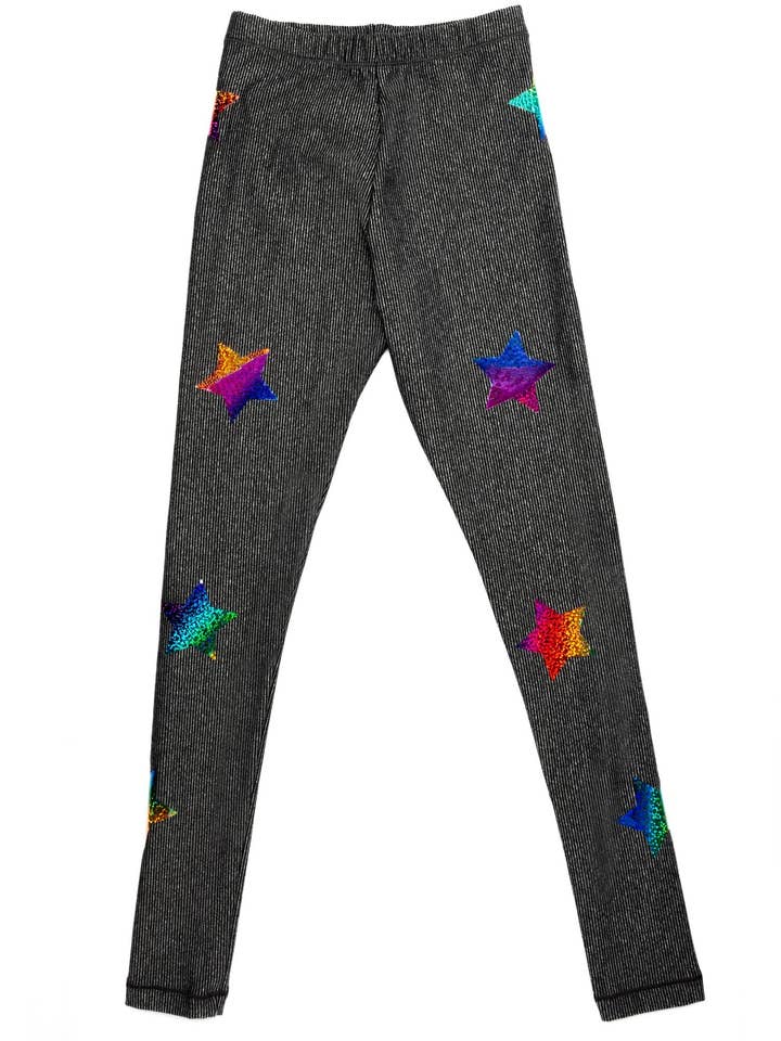 Rainbow Stars Grey Leggings for wholesale by Fanilu