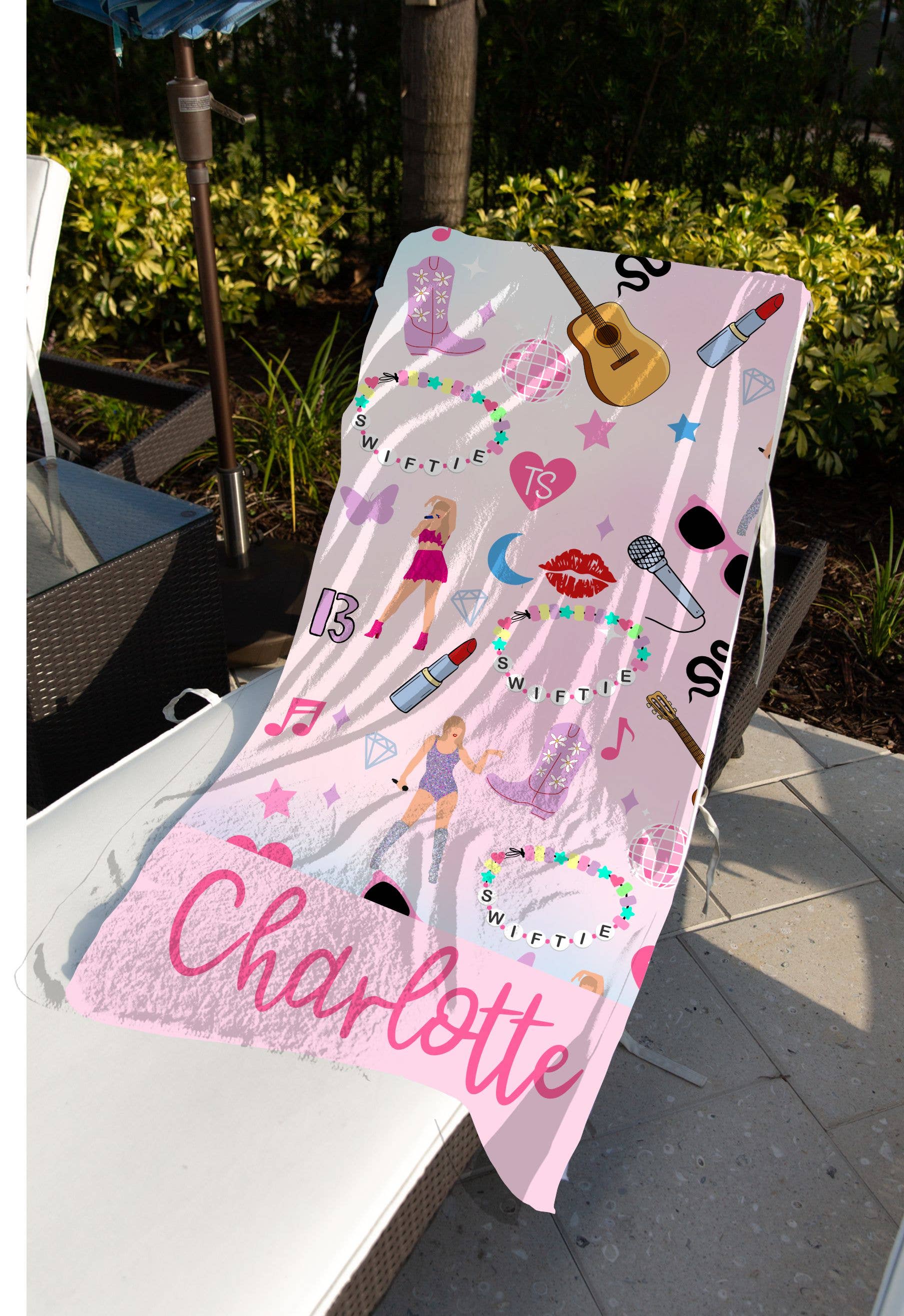 Monogram Junkie - Wholesale Beach Towel - Personalized Swiftie Beach Towel, Taylor Swift inspired 1