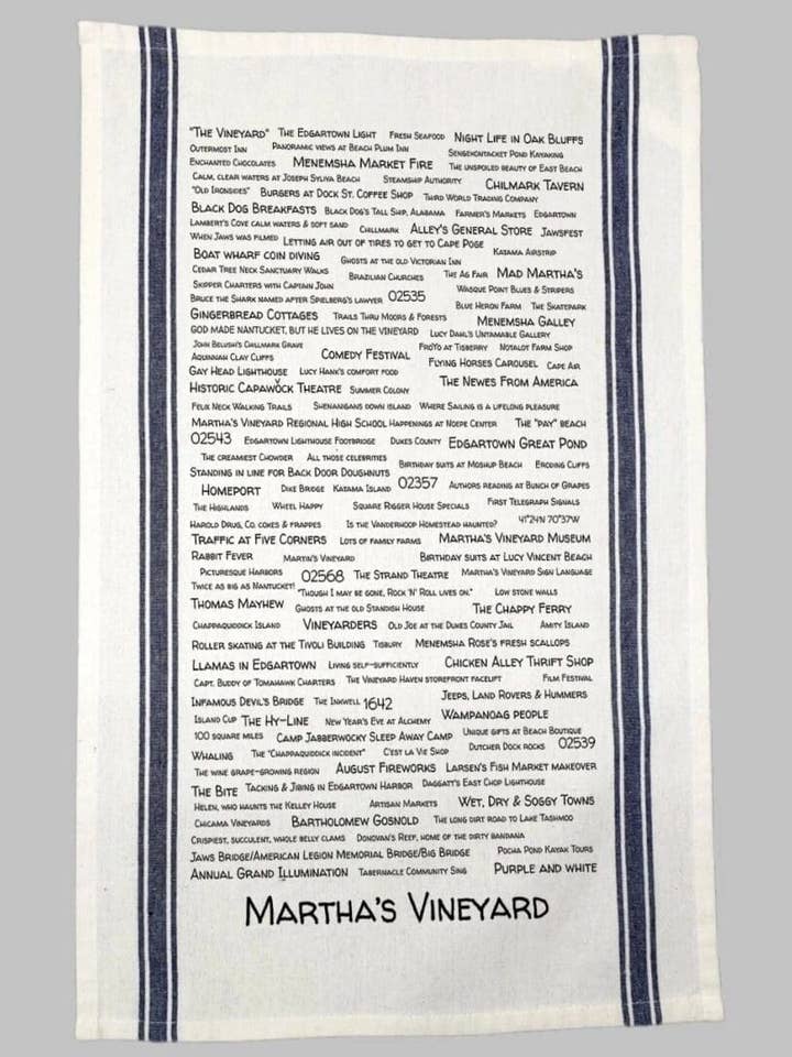 Martha's Vineyard Townie Tea Towel for wholesale by TownieSwag