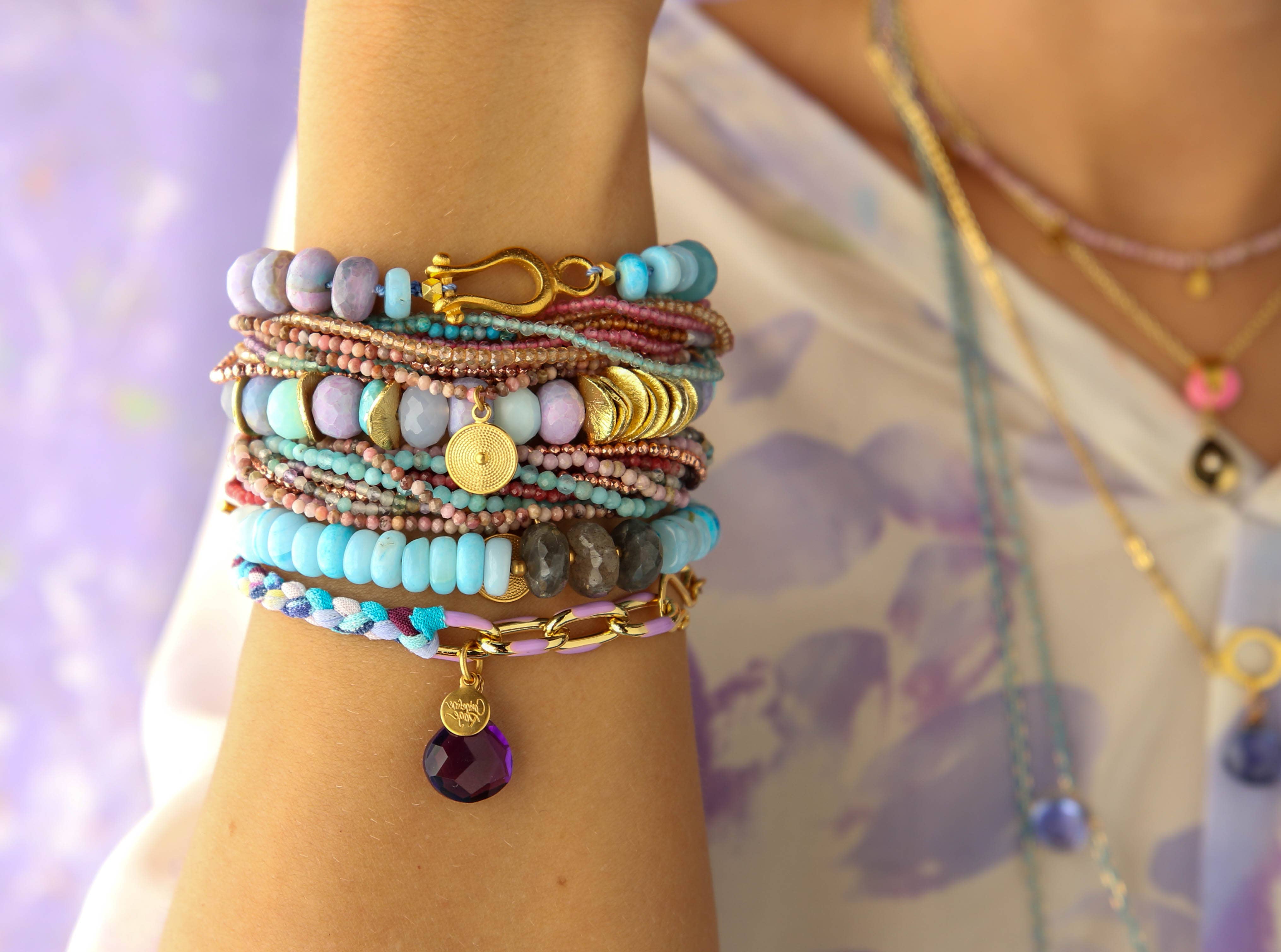 Catherine Page Jewelry - Wholesale Beaded Bracelet - Juno Gemstone Bracelet in Blue Agave2