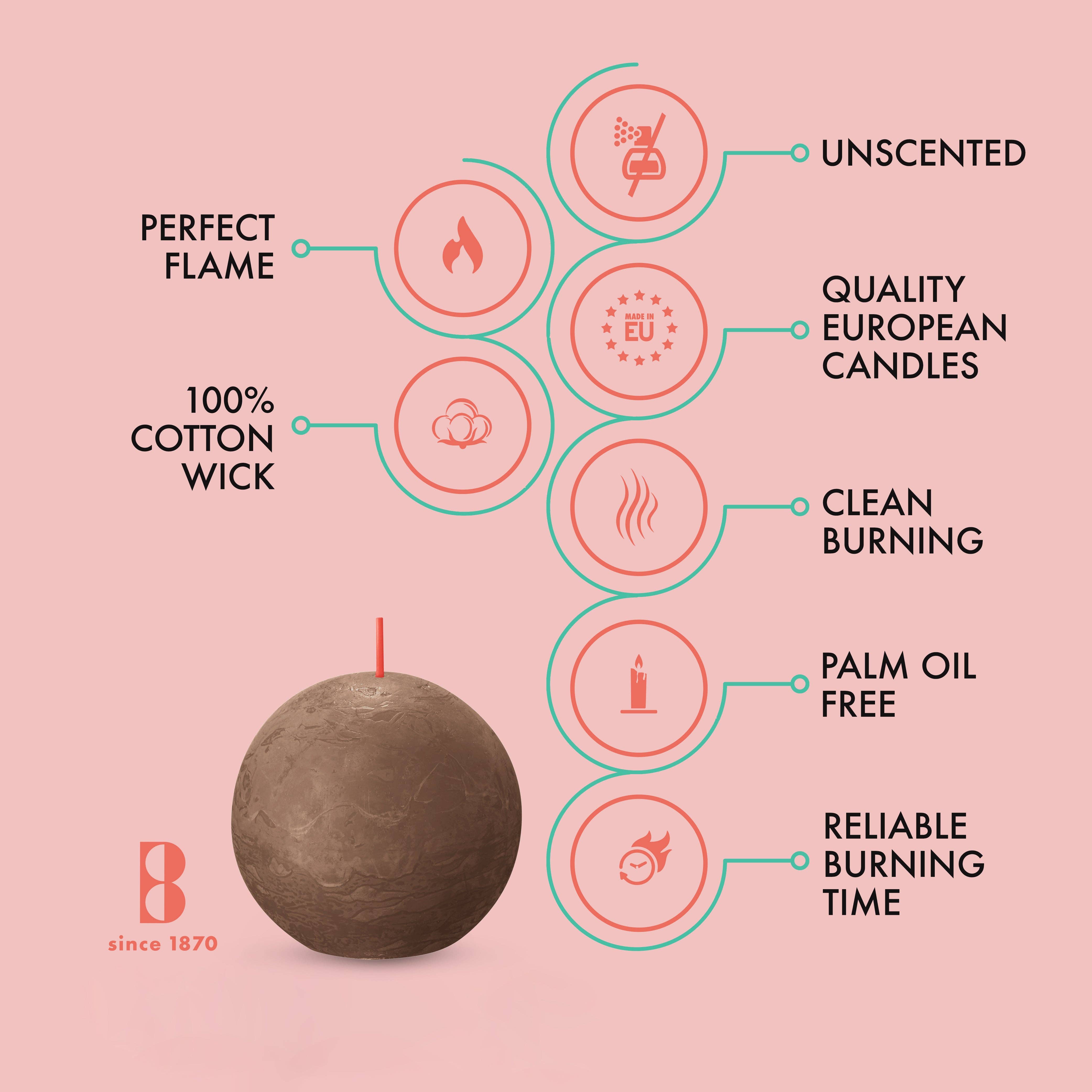 BOLSIUS – Velas de decoração por atacado – 6 Velas rústicas 3" - Inperfuted - Natural - Eco-Friendly - Cera Plant-Based - **Vendido Individualmente70