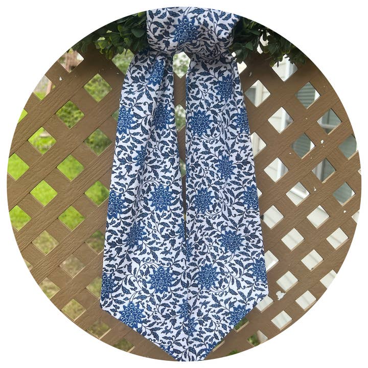 Designer Blue Dynasty Floral Sash for wholesale by THE ROYALTY COLLECTION