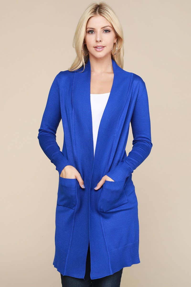 NINEXIS - Vente Cardigan – femme - AWOCAL311_CARDIGAN OUVERT À MANCHES LONGUES AVEC POCHES LATÉRALES3
