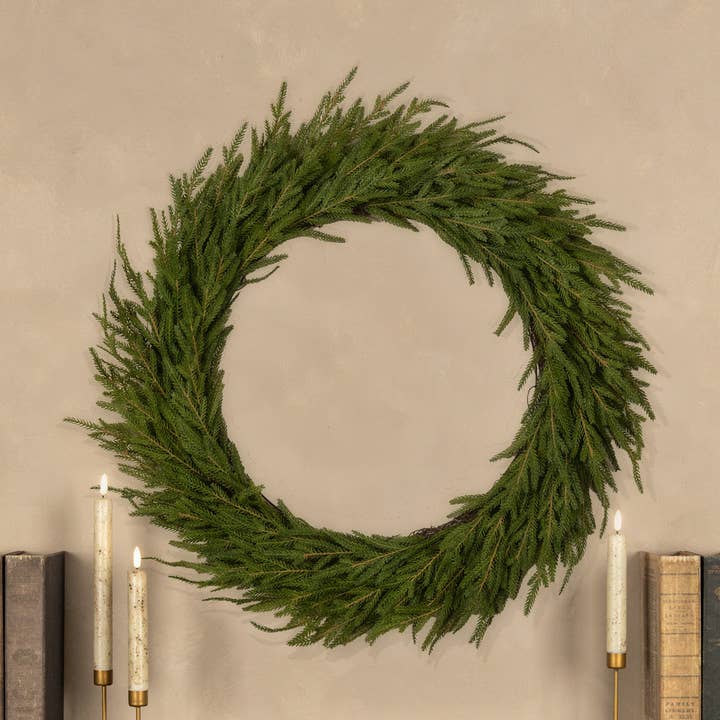30" SOFT TOUCH NORFOLK PINE WREATH for wholesale by Ragon House