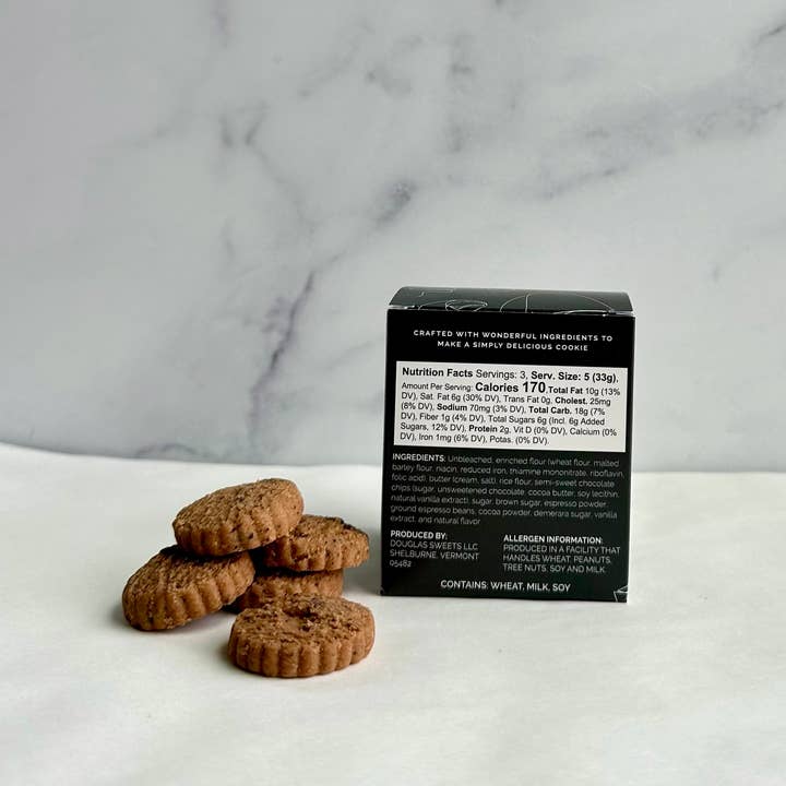Douglas Sweets - Wholesale Cookie - Mini Box Latte Chocolate Chip Cookies Shortbread