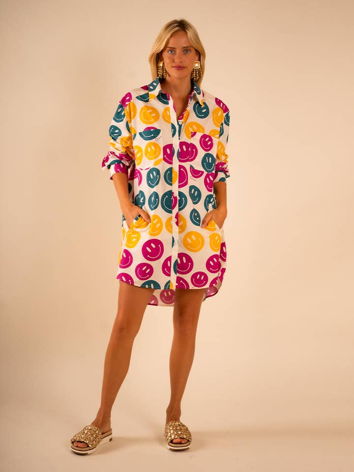 Abito camicia Preslie Poplin con sorrisi dappertutto per la vendita all'ingrosso da parte di Care Tucker