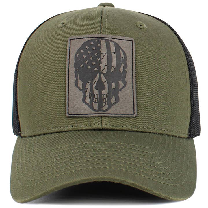 KBETHOS - Wholesale Trucker Hat - Unisex - Skull Patch Flag Mesh Ballcap3