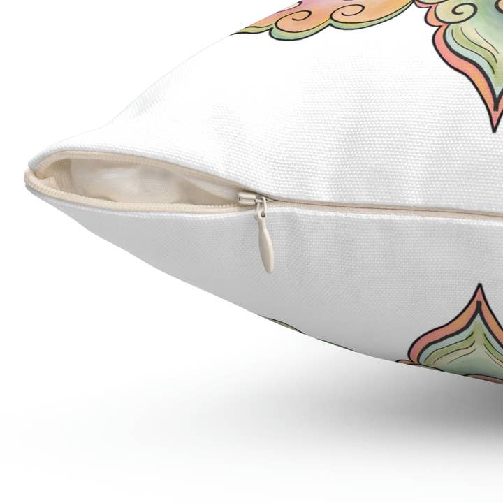 Mandala Spun Polyester Square Pillow for wholesale by Art By: Julianna McPherson