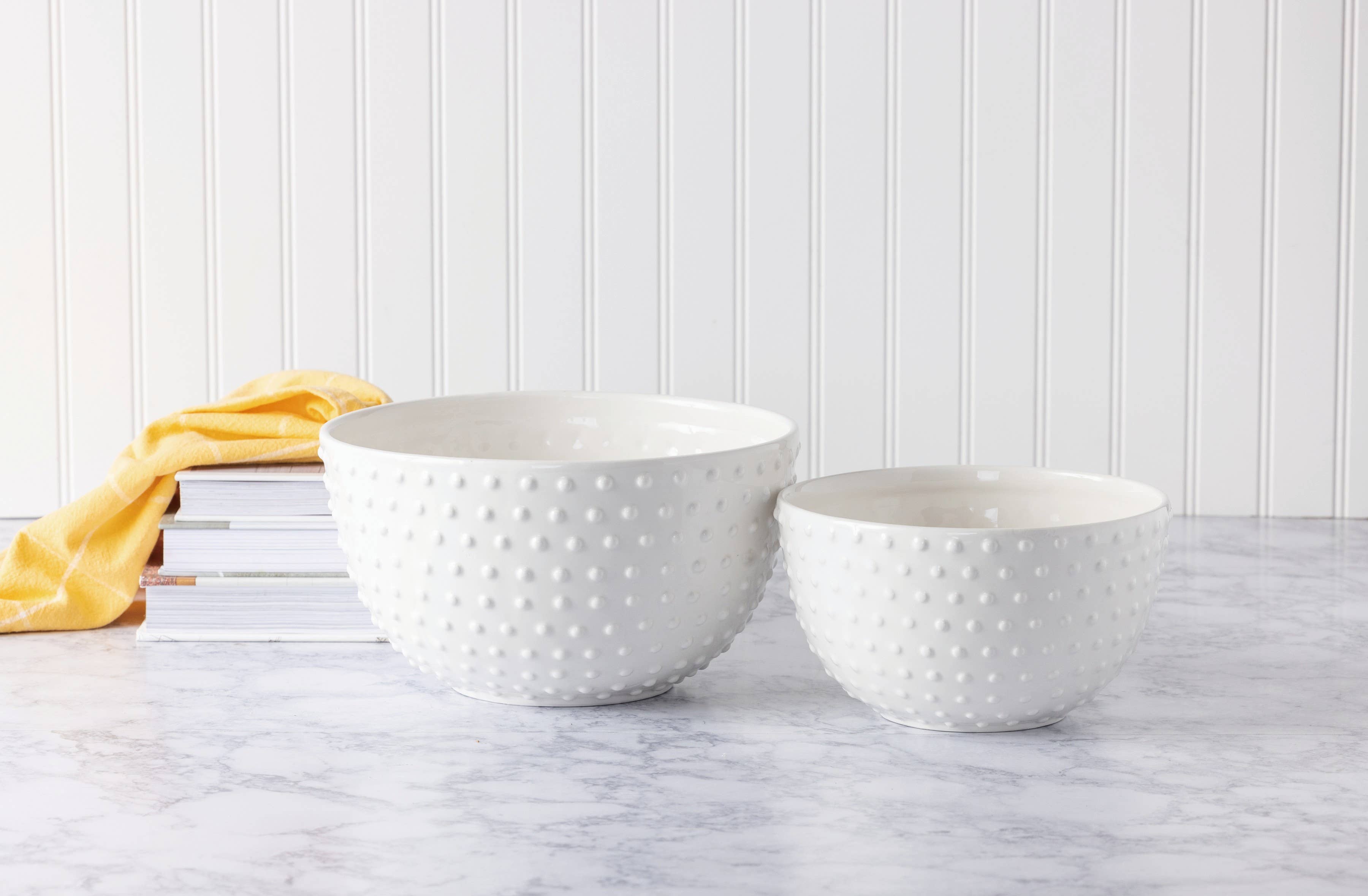 VIP Home & Garden - Wholesale Mixing Bowl - VIP Dolomite 11 in. Dotted Hobnail Mixing Bowls Set 21