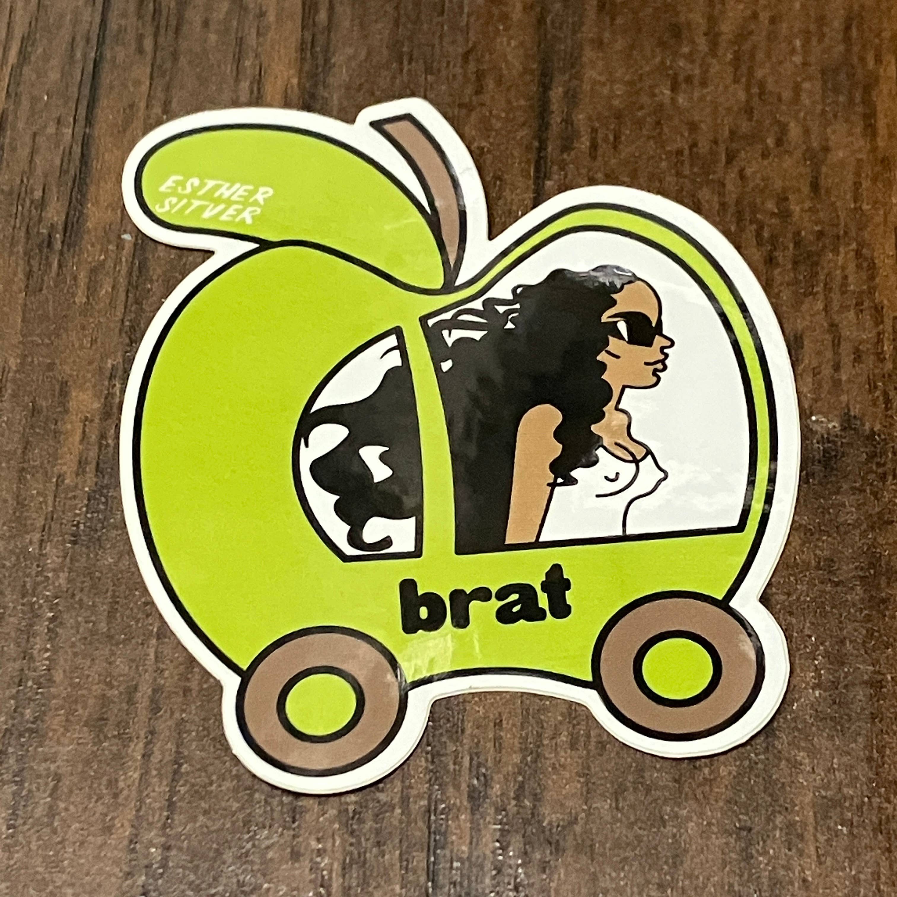 Esther Sketch - Wholesale Sticker - Charli XCX Brat Apple Sticker1