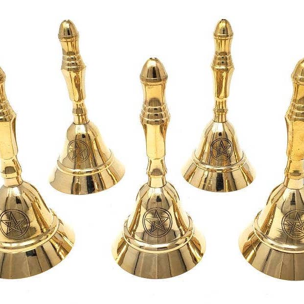 GREENROOTS USA LLC - Vendita all'ingrosso Campane - Campana da altare a forma di pentacolo, in ottone, 12,7 cm (6 pezzi)0