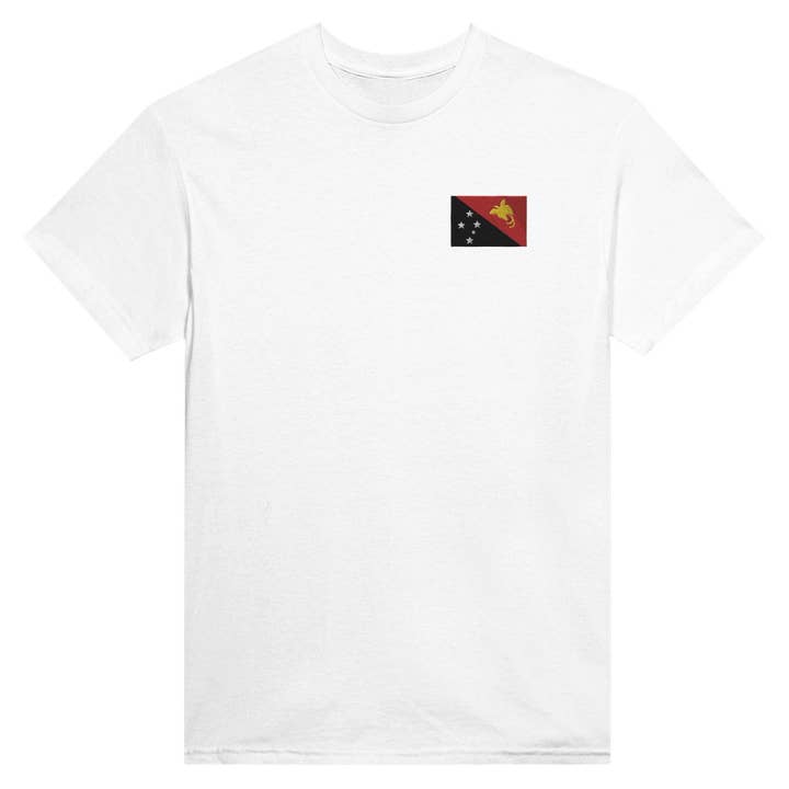 Pixelforma – Großhandel T-Shirt – Unisex – Besticktes T-Shirt mit Papua-Neuguinea-Flagge