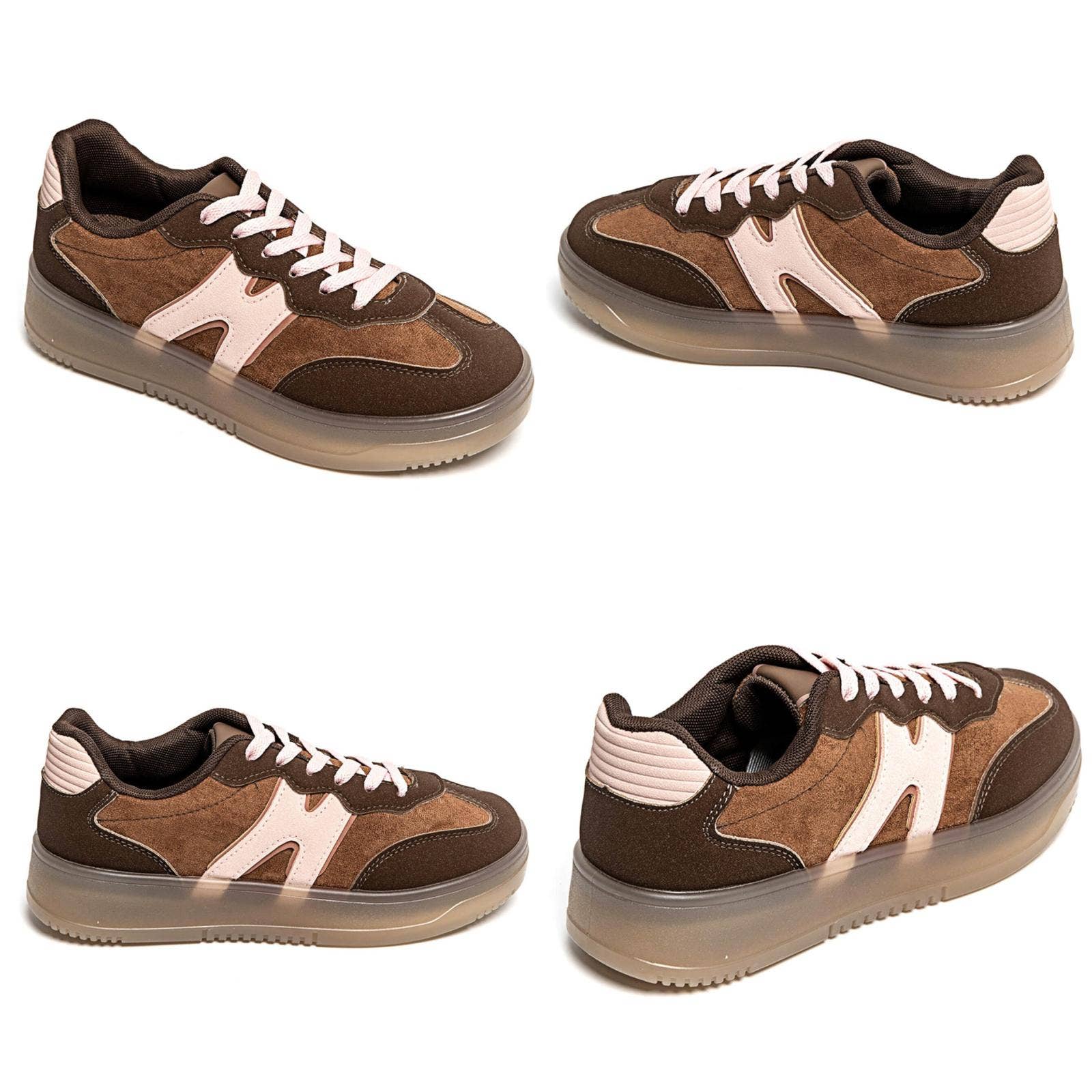 No Doubt Shoes – Engroshandel Lifestyle sneaker - Dame – KLASSISKE GADESKO I KONTRASTFARVER MED SNØREBÅND I IMITERET RUSKIND4