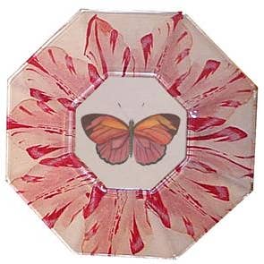 P422- Pink Floral Decoupage Plate for wholesale by Marye-Kelley