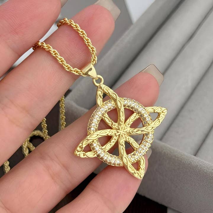 Wild & Free - Wholesale Pendant/Charm Necklace - Witch's Knot Amulet Necklace, Witch's Knot Necklace, Copper