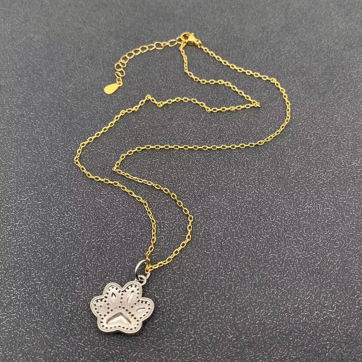 Mio Queena - Wholesale Pendant/Charm Necklace - Rhinestone Cat's Claw 18K Gold-plated Necklace