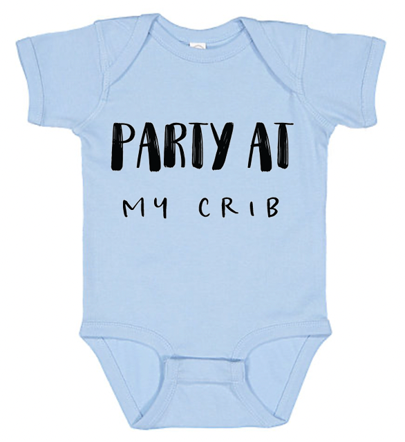 Paper Cow LLC - Wholesale Bodysuit (Non-Footed) - Baby - Baby Party at my Crib Graphic Cotton Bodysuit1