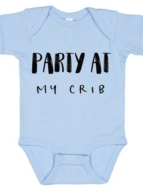 Paper Cow LLC - Wholesale Bodysuit (Non-Footed) - Baby - Baby Party at my Crib Graphic Cotton Bodysuit1