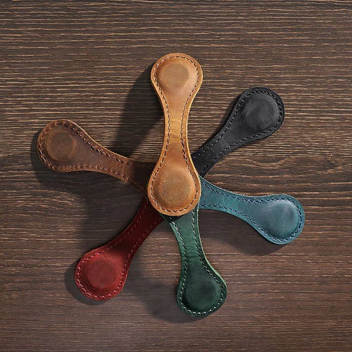American Leather Goods - Vendita all'ingrosso Segnalibro - Segnalibro magnetico in pelle, segnalibro in pelle fatto a mano