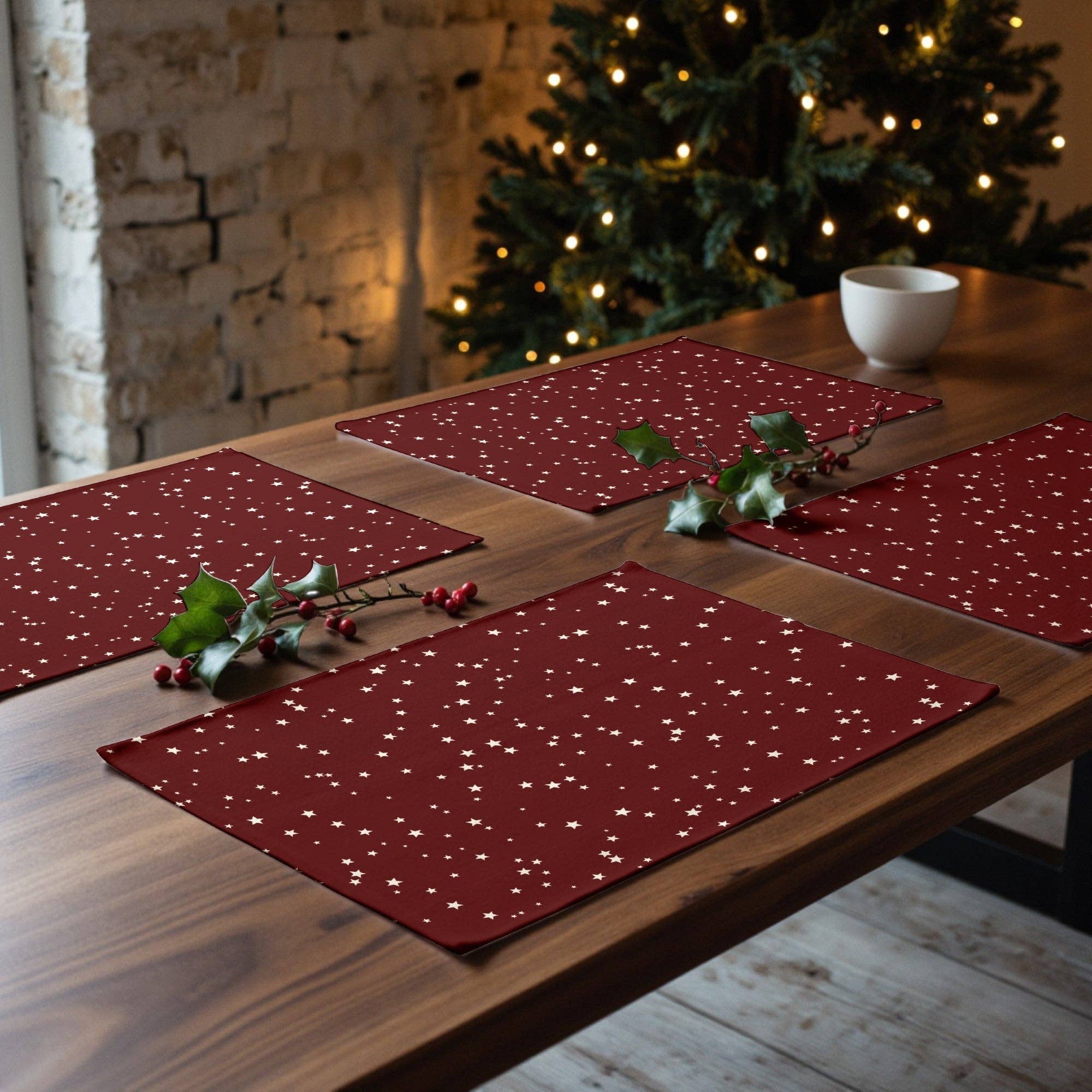 SG HOGAR - Wholesale Tablecloth - Set of 2 stain-resistant individual tablecloths Merry Christmas 23 black2