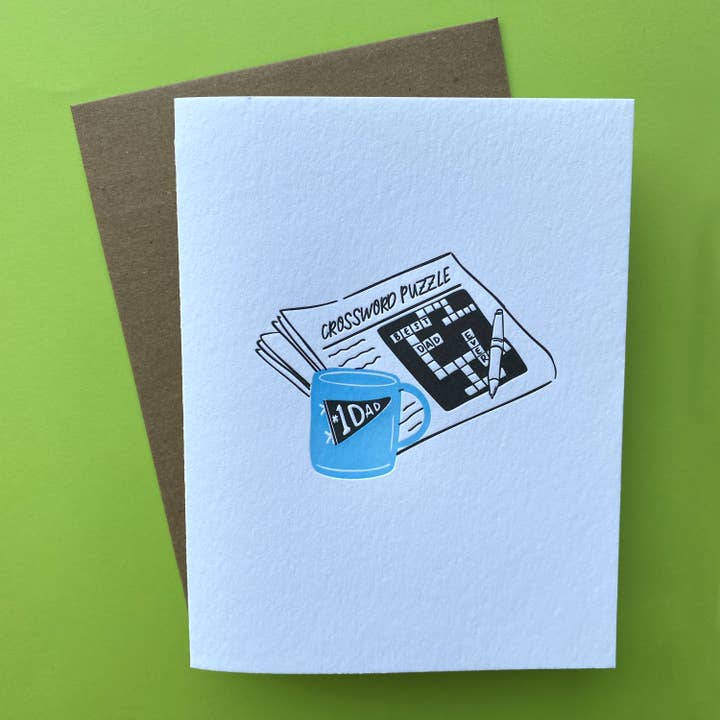Cartão de Dia do Pai com Palavras Cruzadas "Melhor Pai de Sempre" por atacado de Stack Paper Press