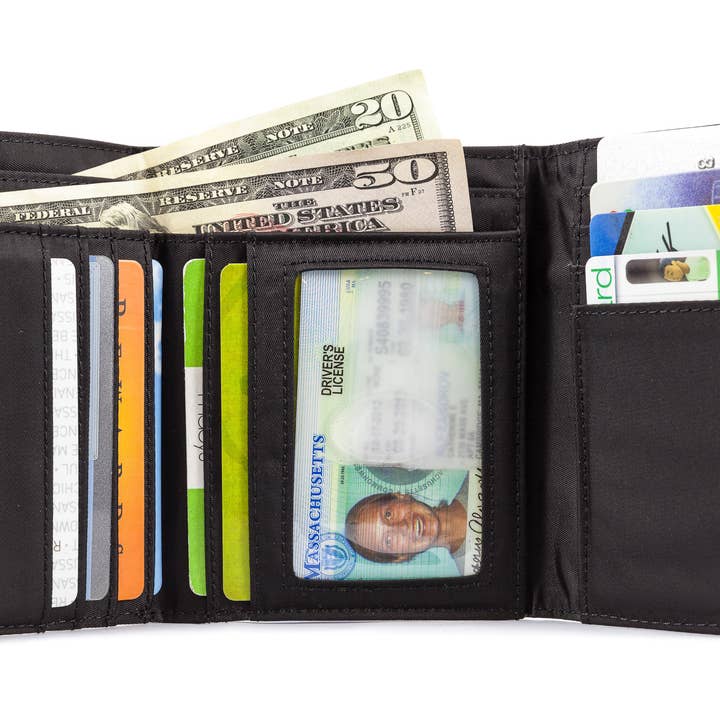 Trixie Trifold Clutch Portafoglio - Nero per la vendita all'ingrosso da parte di Big Skinny Wallets