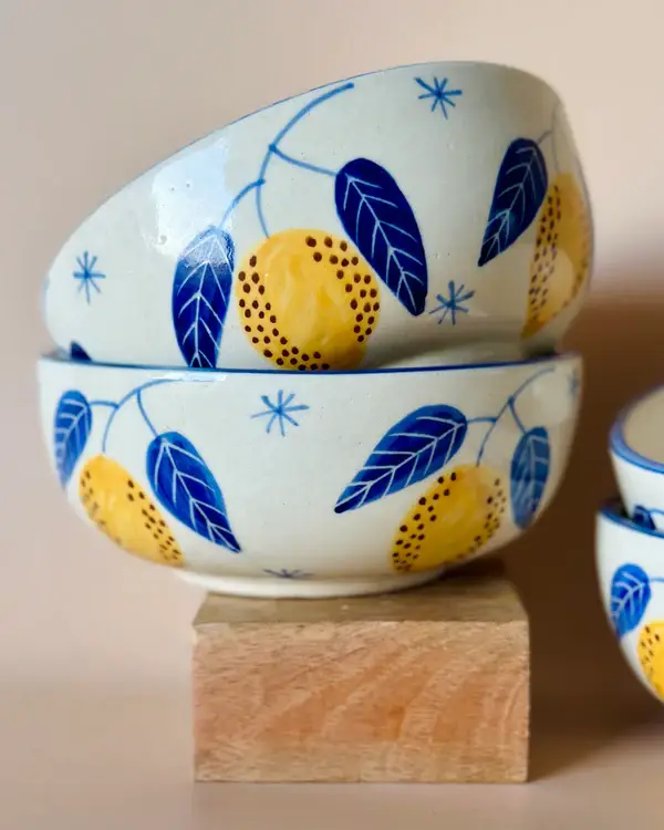 Artisaga - Wholesale Bowl - Lemon Leafy Ceramic Small Bowls1