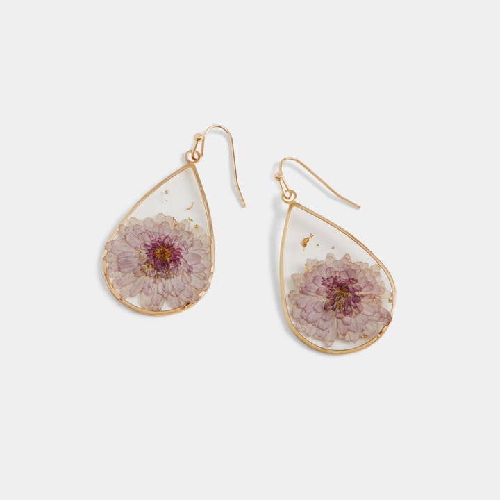 COCO + CARMEN - Wholesale Dangle Earrings - Pressed Flower Earrings