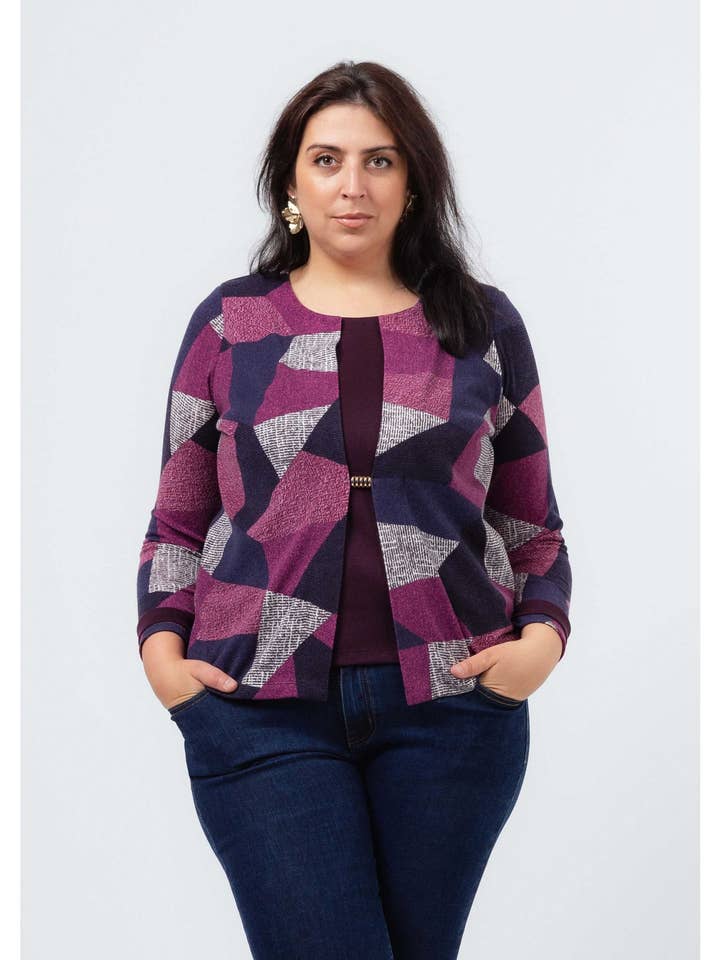 252034 - Set in maglia liscia e stampata Collezione Autunno Inverno Taglie Forti per la vendita all'ingrosso da parte di Teresa Cardoso Oliveira