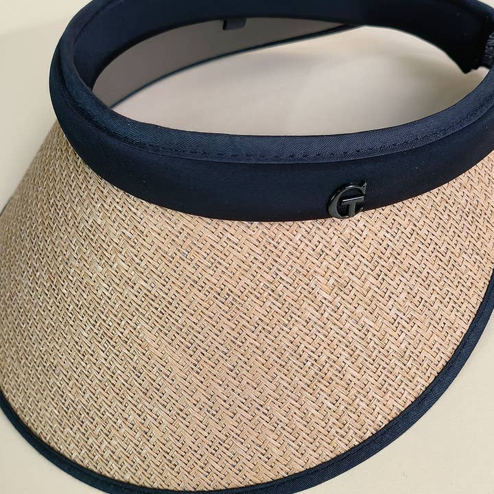 ACCITY - Wholesale Visor - Women's - TWO TONE STRAW VISOR HAT_CWAH04673