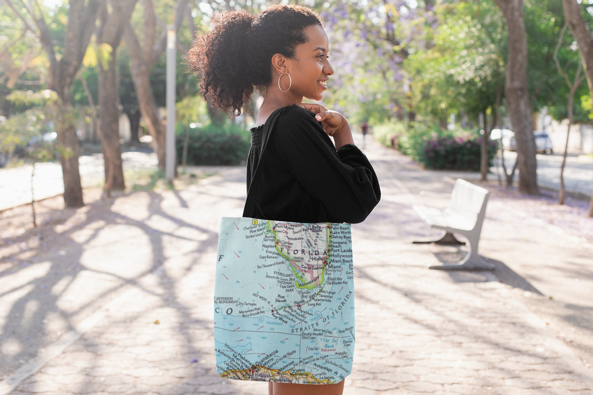 Daisy Mae Designs - Wholesale Tote Bag - Unisex - Custom Map Reusable Tote Bag Personalized Choose Any Town2