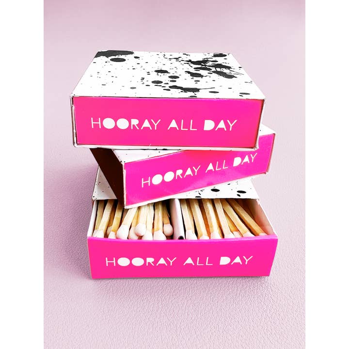 Hooray All Day - Wholesale Matches - Wooden Matches in Modern 2" Desktop Box