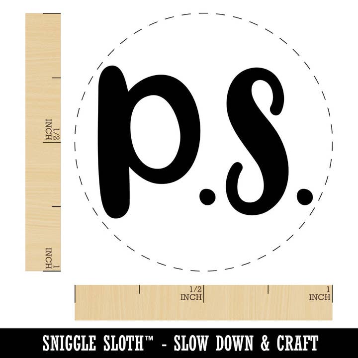 P.S. Postscript Fun Text Self-Inking Rubber Stamp for Stamping Crafting Planners for wholesale by Sniggle Sloth