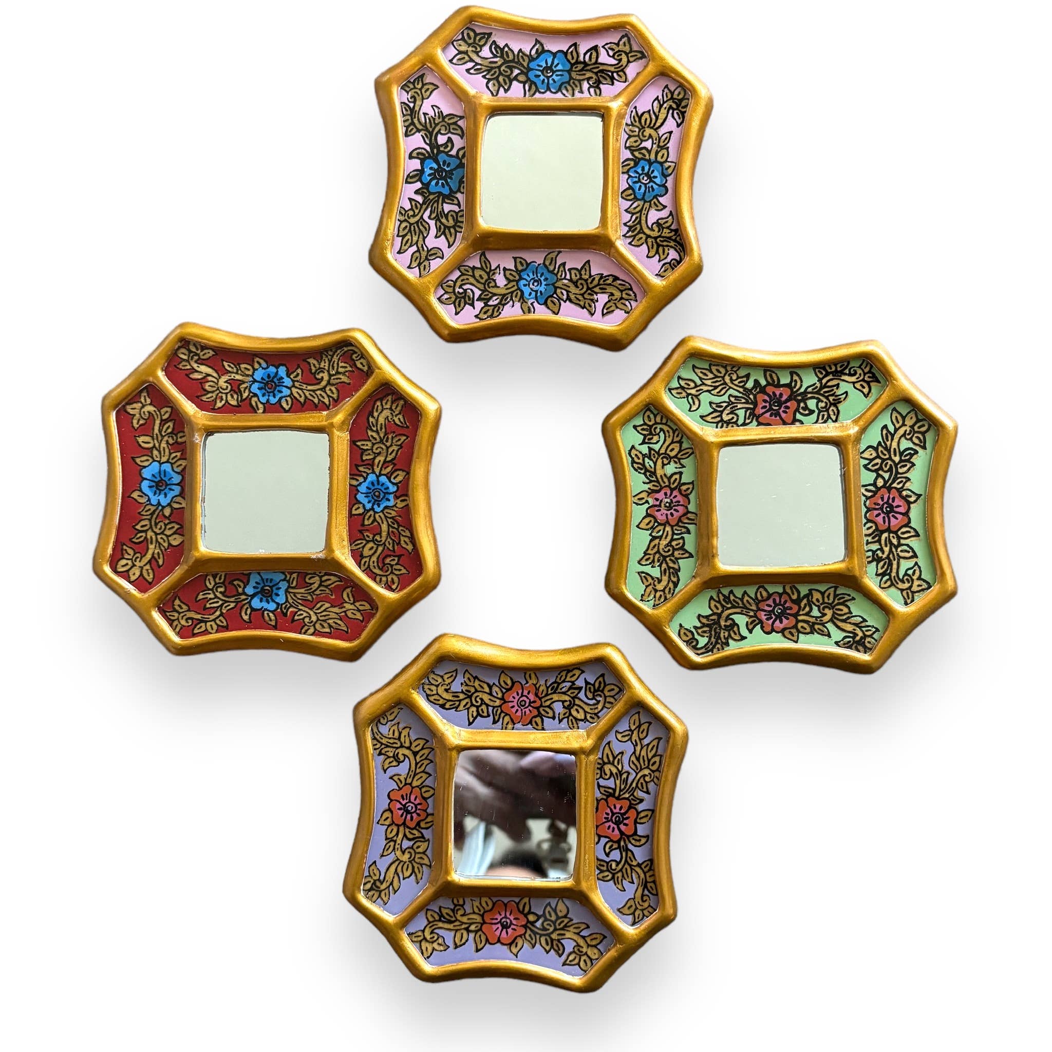 Zoe Artcrafts Corp. - Wholesale Wall Mirror - Decorative Mirror 4.5" - Floral pattern- Home Decor Wall art2