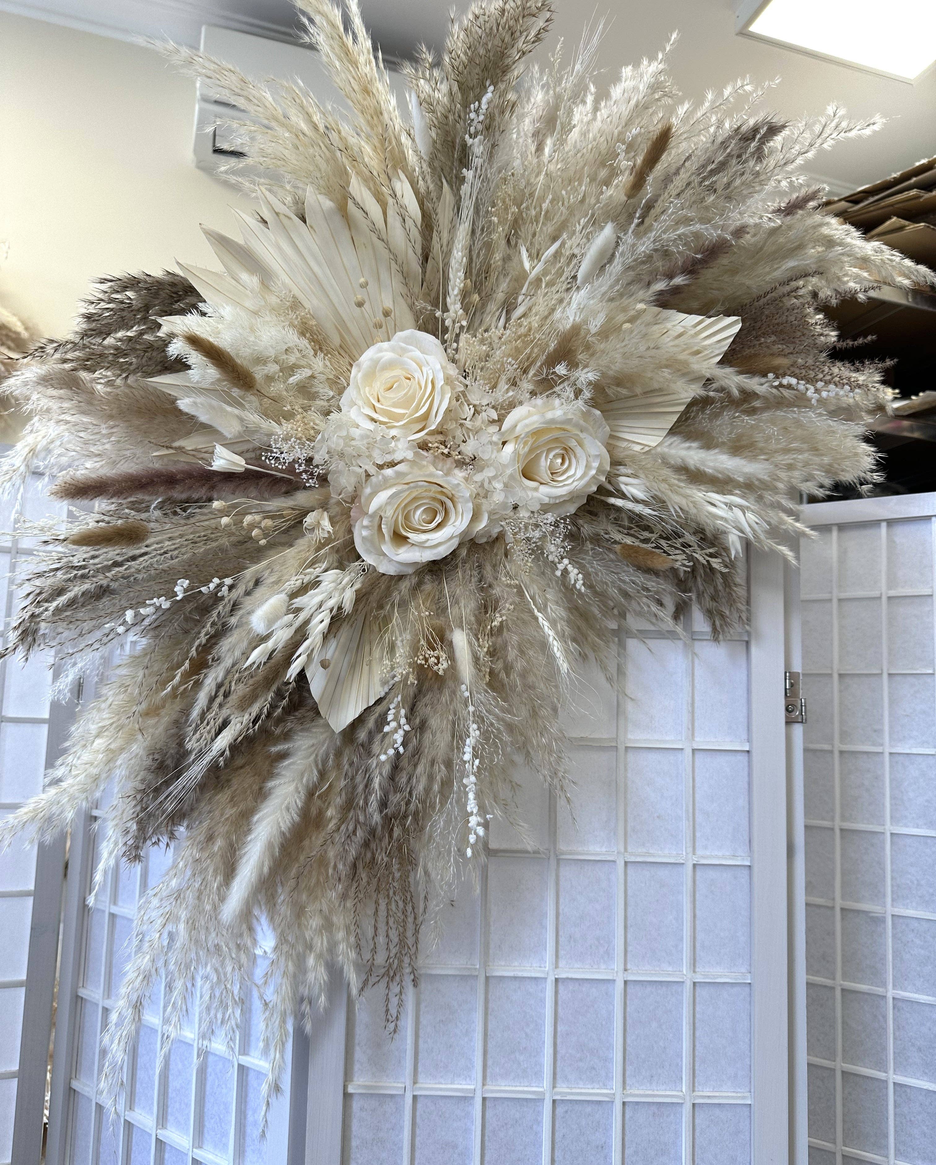 Opal Lily - Wholesale Wall Accent - Arched Pampas Wall Decor - custom colours3