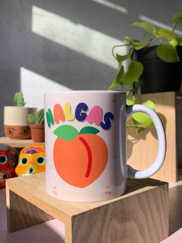 Nalgas Peach Mug by Very That | Full Color Mug for wholesale by Very That