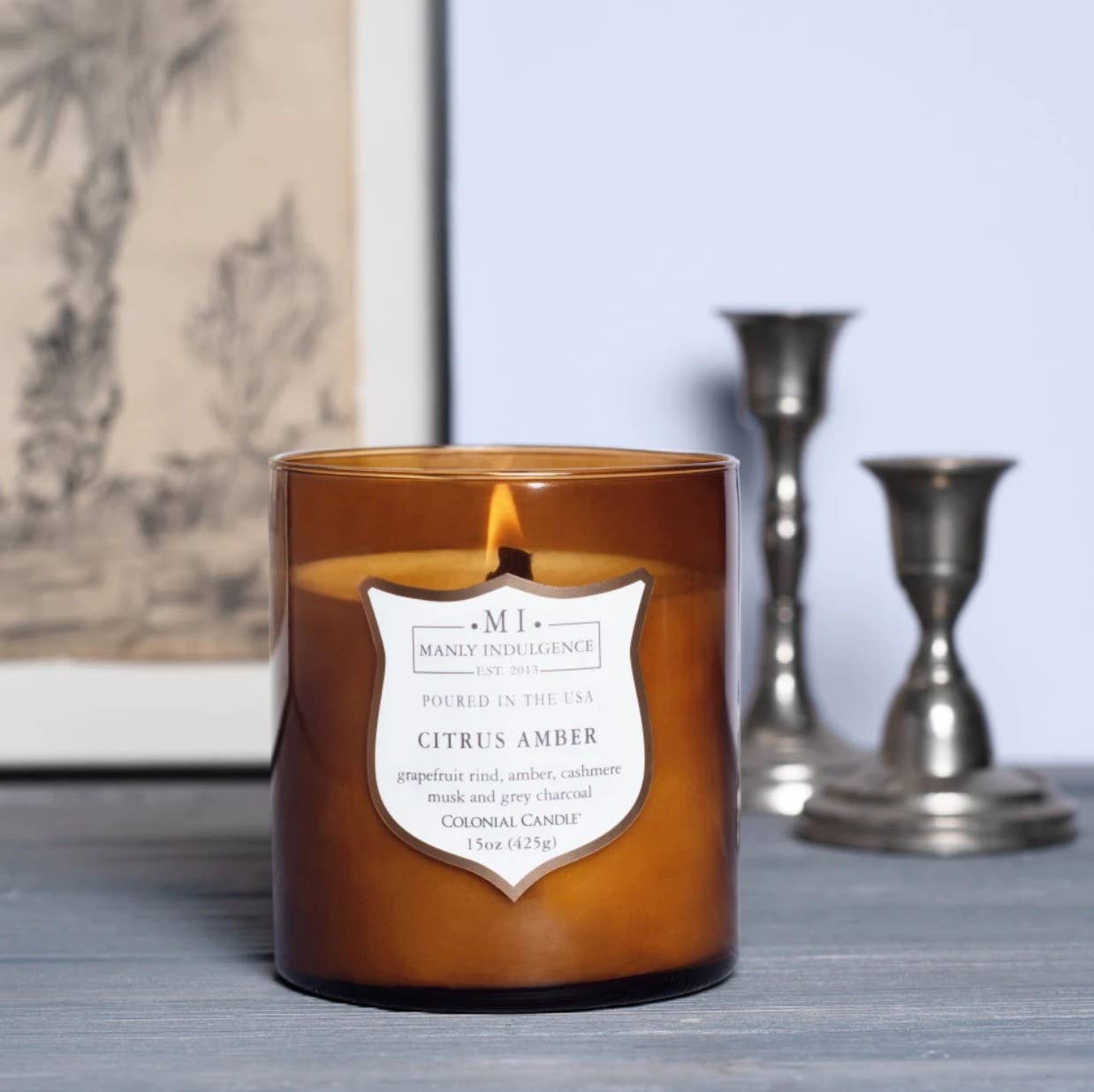 Colonial Candle DE - Vente Bougie en bocal - Bougie parfumée Citrus Amber 425G1
