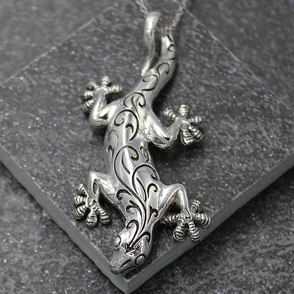 Goddess Design Studio - Wholesale Individual Charm/Pendant - Sterling Silver Gecko Lizard Pendant in 2 sizes!